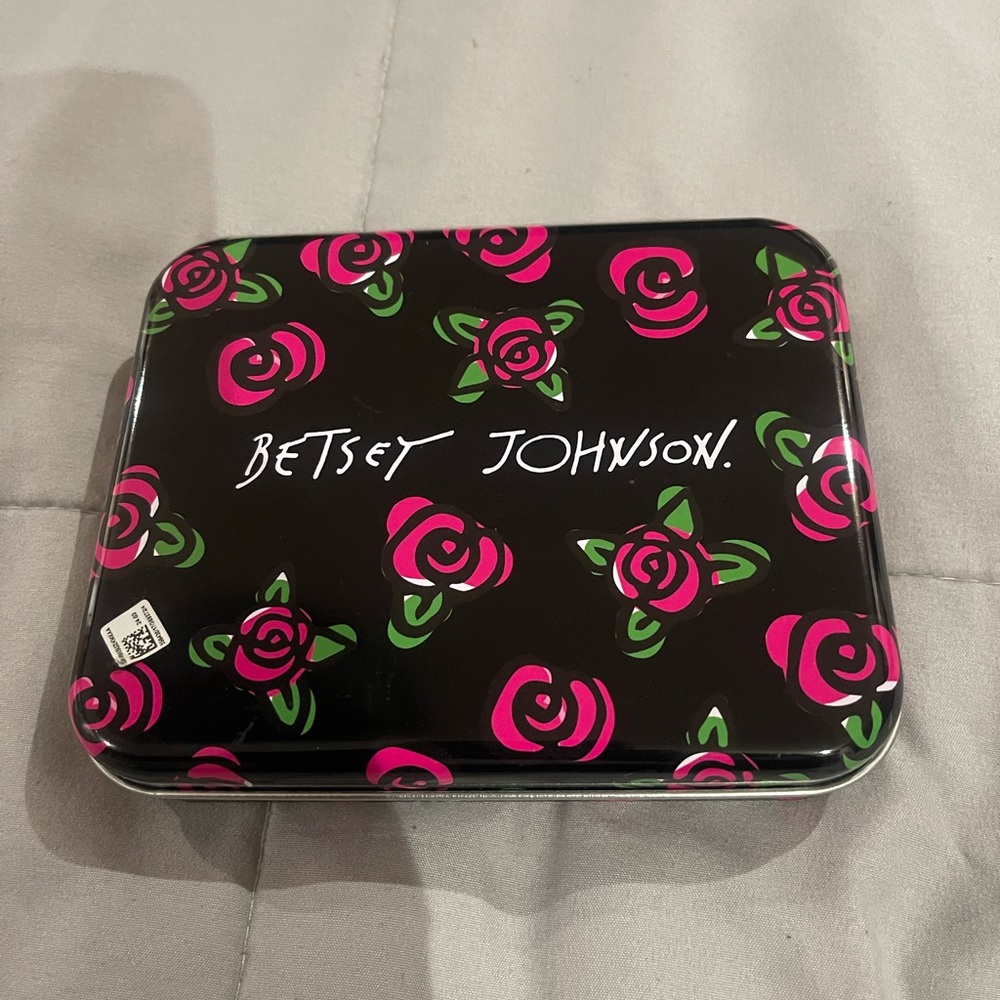 Betsey Johnson Black Case with Pink and Green Floral Design